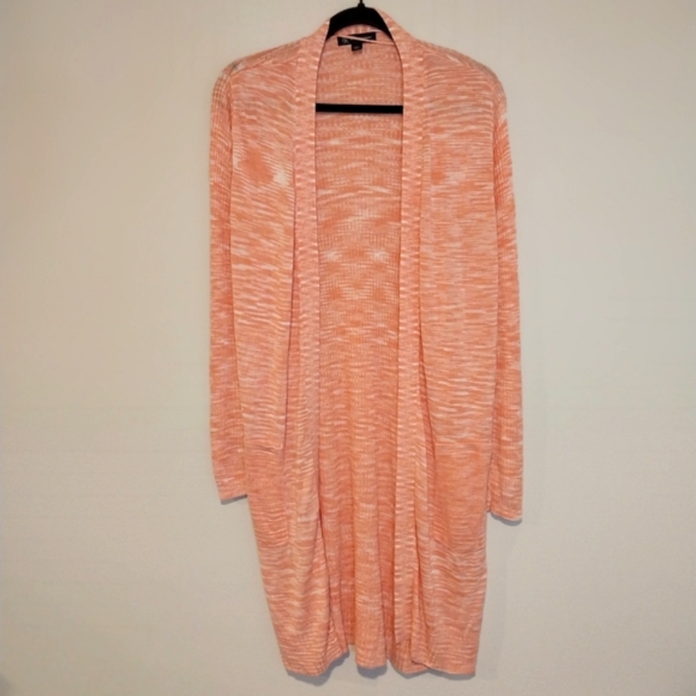 INC International Concepts Peach & Cream Space Dye Open Duster